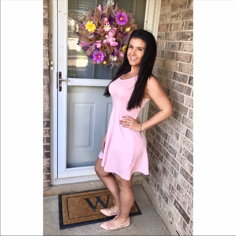 Lush lovely blush pink skater dress 